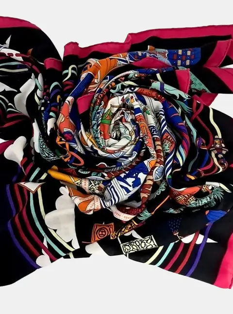 Hermes La Maison des Carres Multicolor Silk Scarf And Shawl