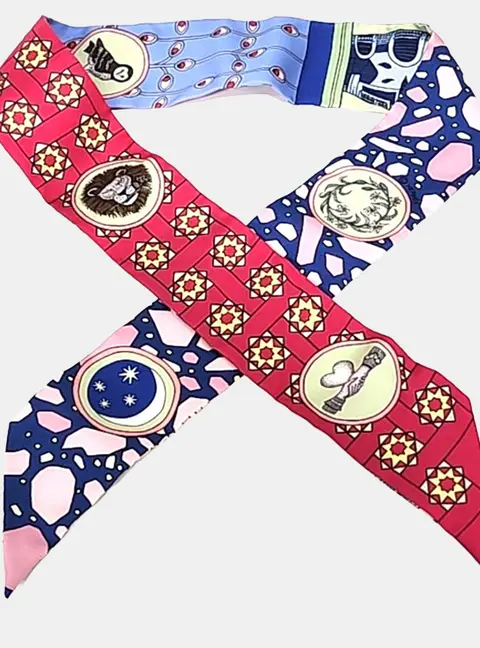 Hermes Multicolor Twilly Scarf