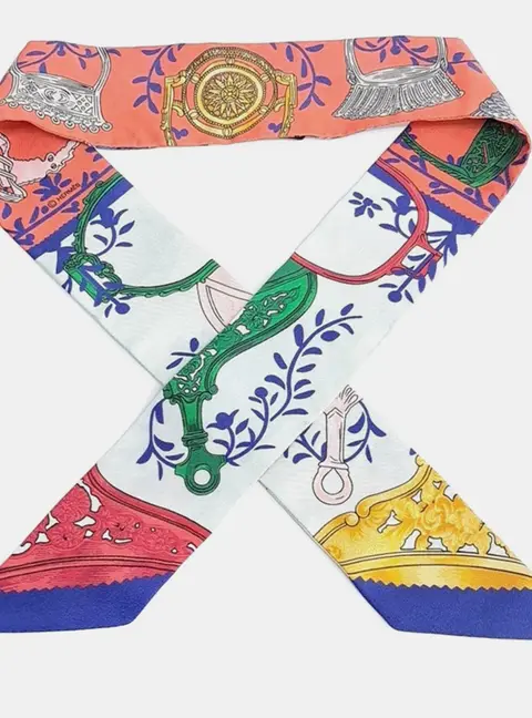 Hermes Multicolor Silk  Twilly Scarf