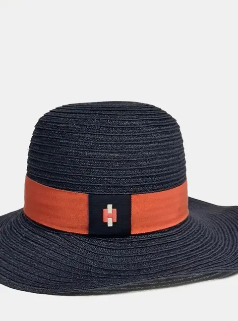Hermes Canvas Leather Navy Hat