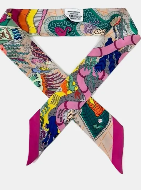 Hermes Multicolor Twilly Scarf