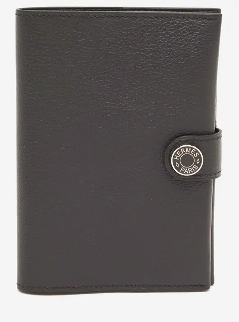 Hermes R.M.S Passport Holder Noir Evercolor Leather