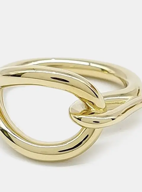 Herm&egrave;s Gold Tone Scarf Ring