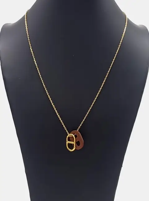 Herm&egrave;s O'Meilon Gold Plated Metal  Necklace