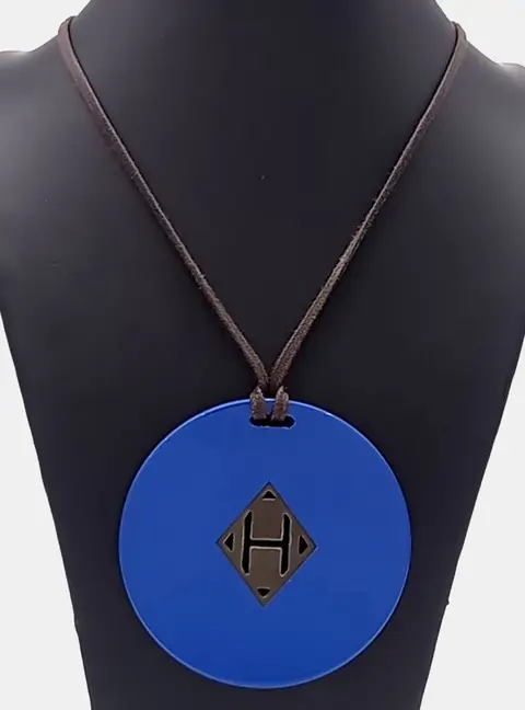 Herm&egrave;s horn blue necklace