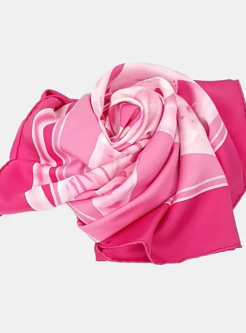 Herm&egrave;s silk pink scarf