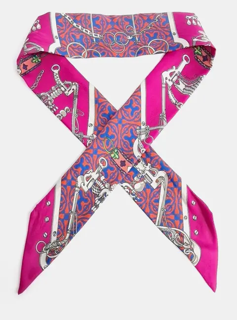 Hermes Pink Multicolor Silk Twilly
