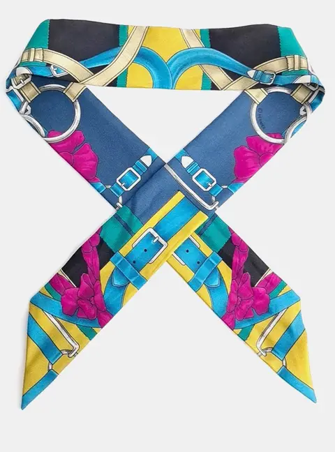 Hermes Multicolor Silk Twilly