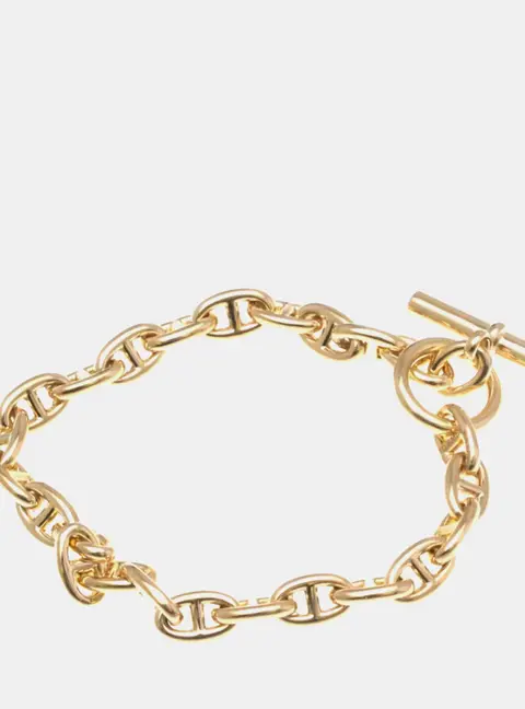 Hermes Chaine D'ancre Bracelet TPM 24 Links Pink Gold 18K No Stone Charm Bracelet Pink Gold