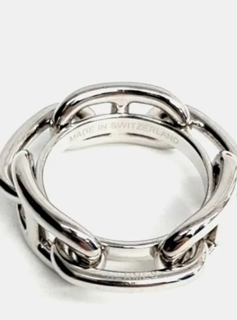 Hermes Silver Plated Metal  Scarf Ring