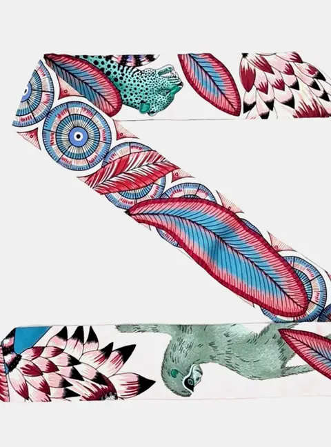 Hermes Multicolor Silk Twilly