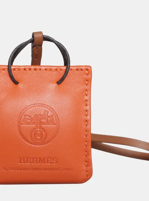 Hermes Swift Calfskin Orange Shopping Bag Charm