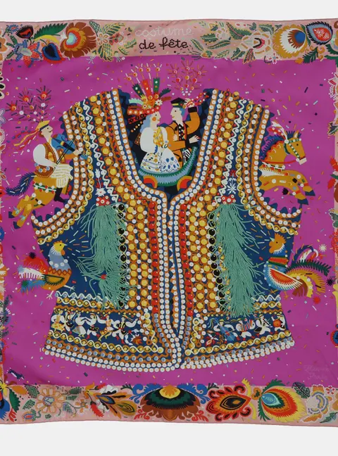 Hermes Silk Multicolor Costume du Fete Silk Scarf