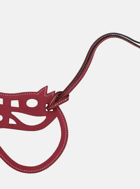 Hermes Swift Calfskin Red Paddock Cheval Charm
