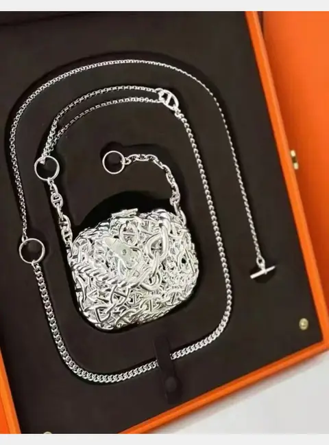 Hermes Sac Bijou Chaine d'Ancre Sterling Silver Limited Edition Jewel Bag