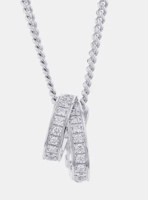 Hermes Etriviere H124208B 18k White Gold Diamond Women's Necklace