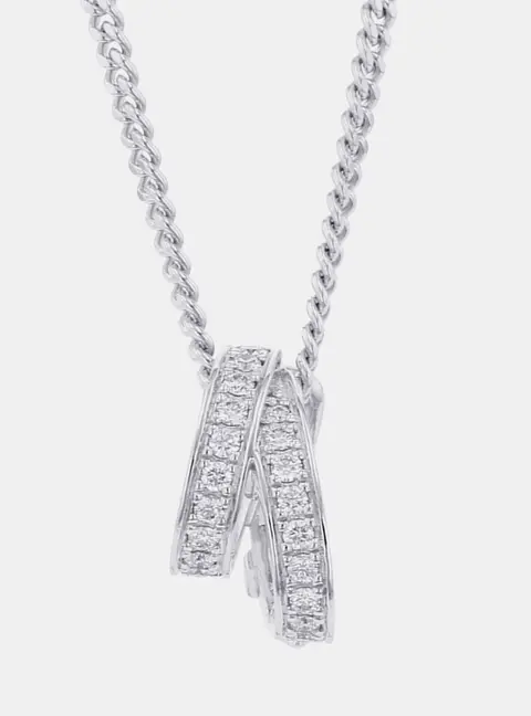 Hermes Etriviere H124208B 18k White Gold Diamond Women's Pendant Necklace