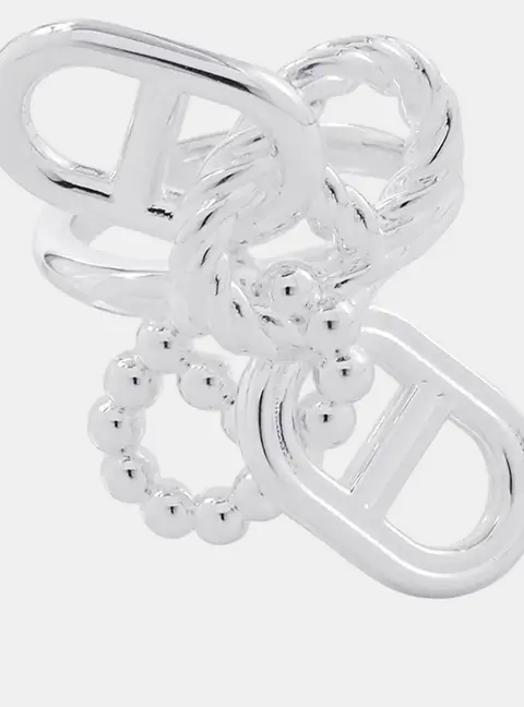 Hermes Chaine d'ancre Alea II 925 Sterling Silver Ring Size 54