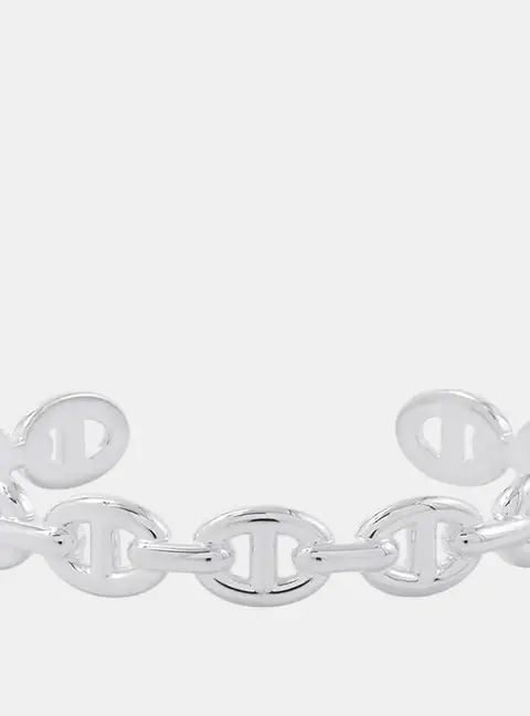 Hermes Chaine d'Ancre Enchainee MM Size SH Sterling Silver Cuff Bracelet