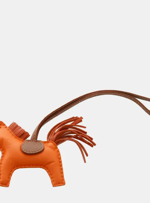 Hermes Orange Rodeo PM Bag Charm