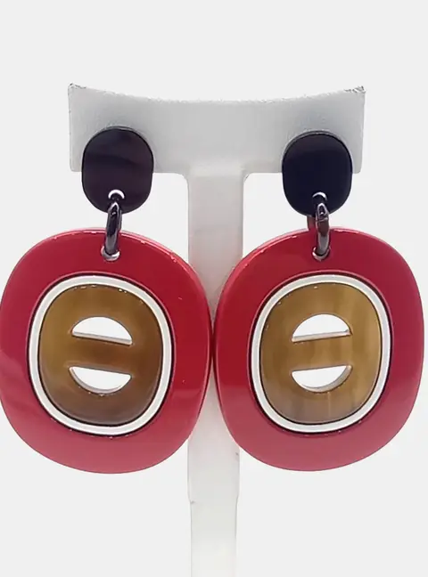 Herm&egrave;s Plastic horn earrings