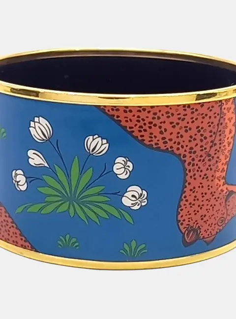 Herm&egrave;s Multicolor Gold Tone Bangle