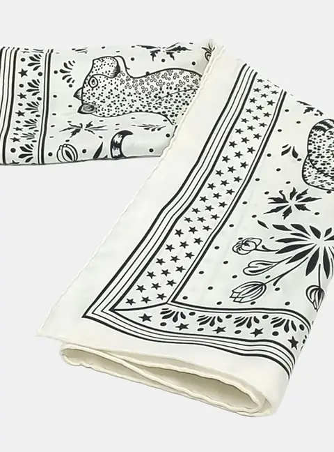 Herm&egrave;s silk Ivory & Black scarf