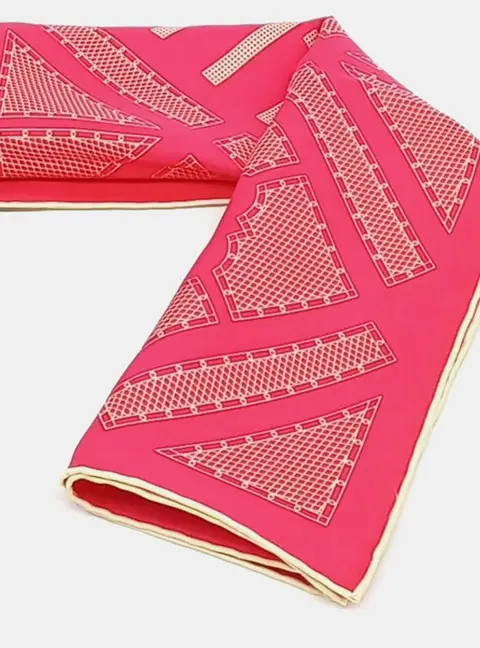 Herm&egrave;s Petite Silk Pink Scarf