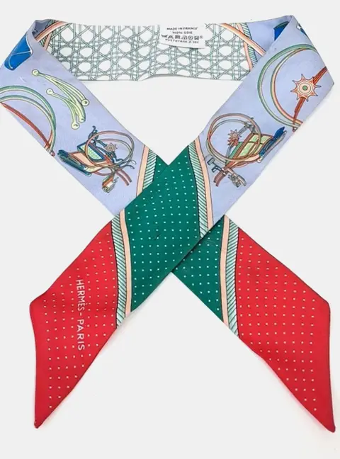 Herm&egrave;s Multicolor Silk Twilly scarf