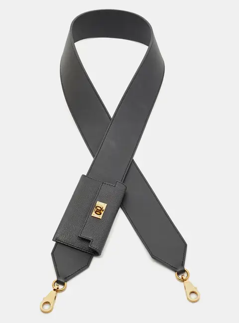 Hermes Kelly Pocket 50 MM Shoulder Bag Strap Noir Swift and Epsom Leather