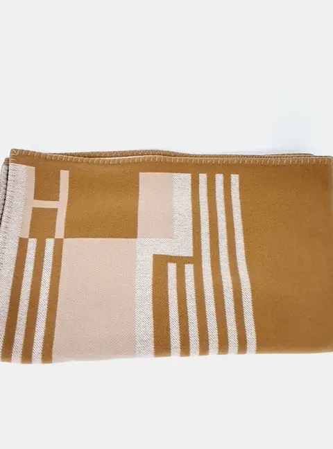 Hermes Brown, White Wool Itak Plaid