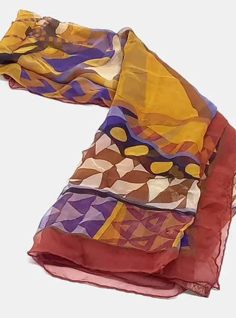 Herm&egrave;s Brown/Multicolor Silk Scarf