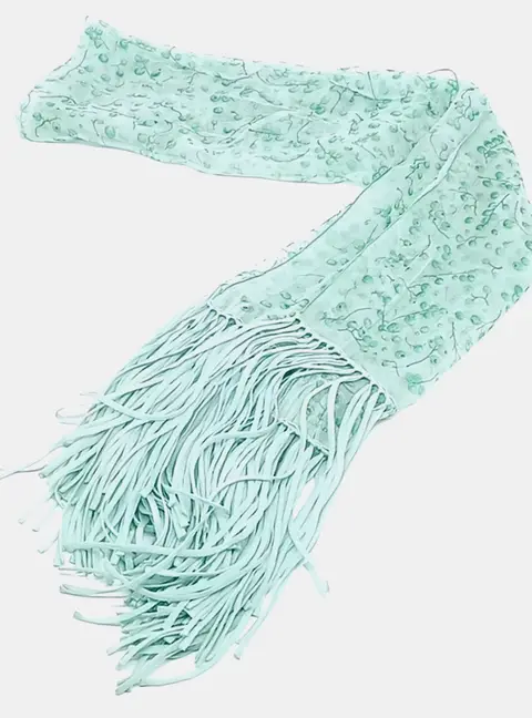 Herm&egrave;s Multicolor silk tassel scarf