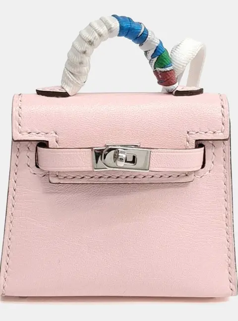 Hermes Kelly Twilly Pink Leather Bag Charm (Y)