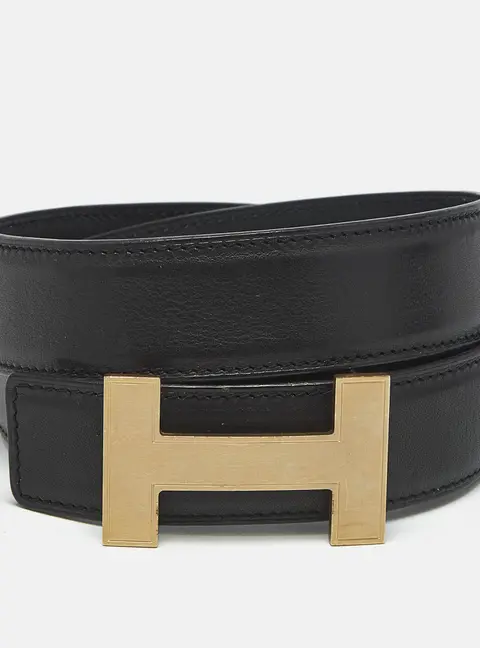 Hermes Quizz 80CM Belt Black Box and Swift Leather