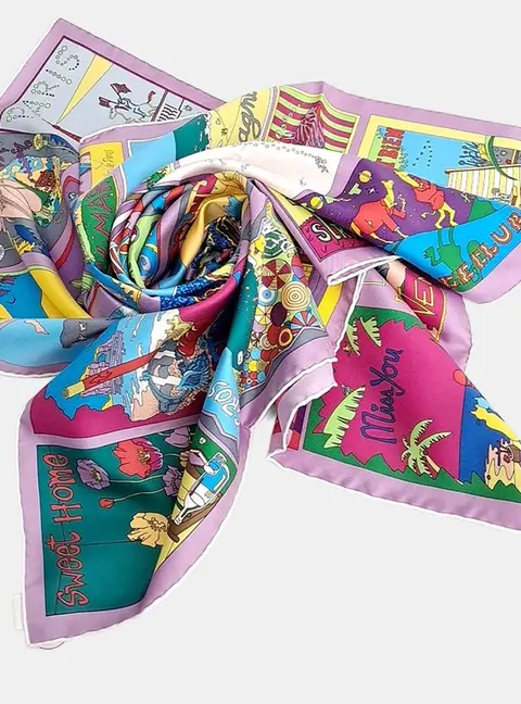Herm&egrave;s Multicolor silk scarf