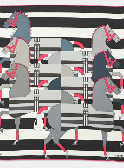 Herm&egrave;s Multicolor Silk Rocabar Petit Carr&eacute; Scarf