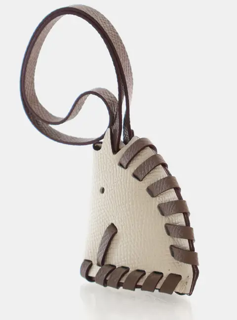 Hermes Cheval Tresse Nata Etoupe Epsom Calfskin Leather Bag Charm