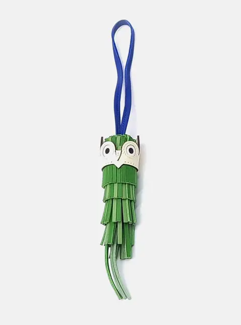 Herm&egrave;s Chouette Blue/Green Bag Leather Charm (W)
