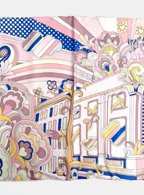 Herm&egrave;s Multicolor Silk Petite Scarf