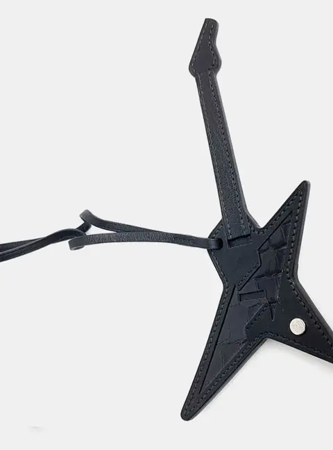 Herm&egrave;s Touch Lock Black Leather Bag Charm (B)