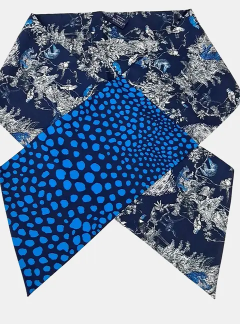 Herm&egrave;s silk Blue Maxi Twilly