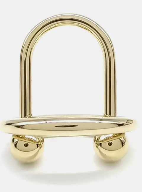 Herm&egrave;s Gold Tone Scarf Ring