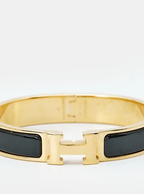 Herm&egrave;s Clic H Enamel Gold Plated Bracelet