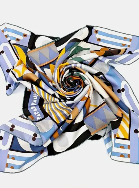 Herm&egrave;s Parade en Fanfare Multicolor Silk Scarf