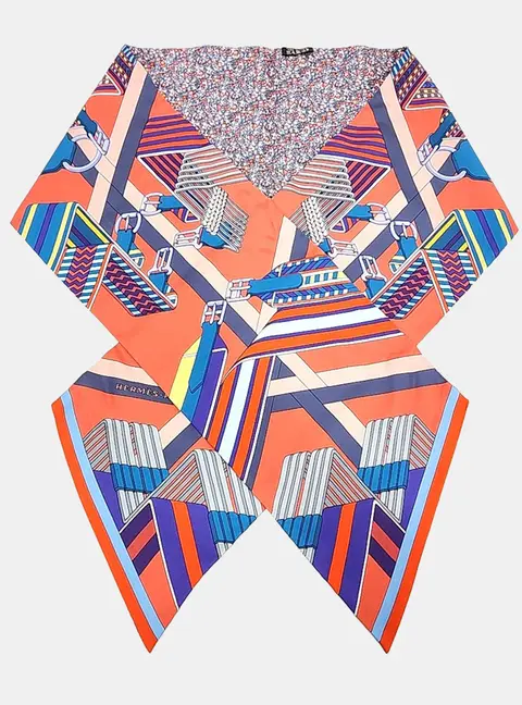 Herm&egrave;s Maxi Twilly Orange/Multicolor Scarf