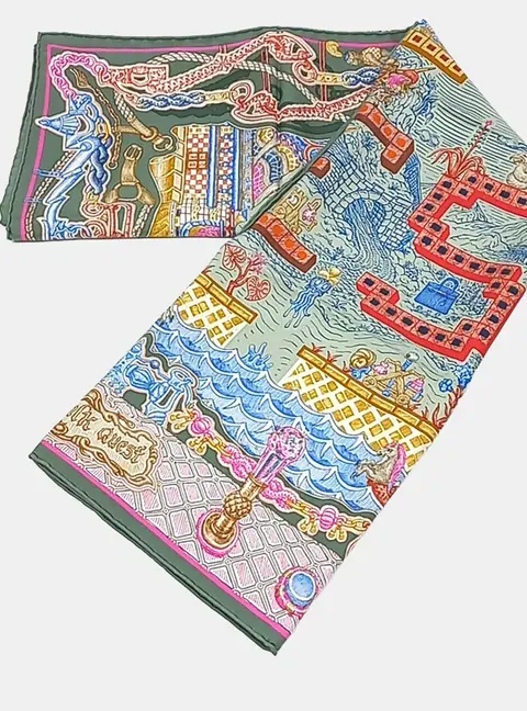 Hermes Multicolor Silk Scarf