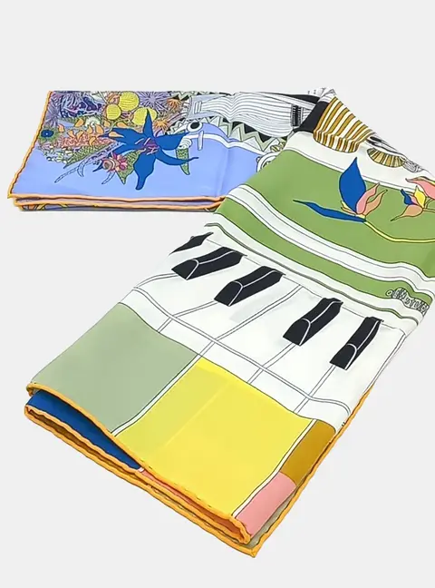 Hermes Multicolor Silk Scarf