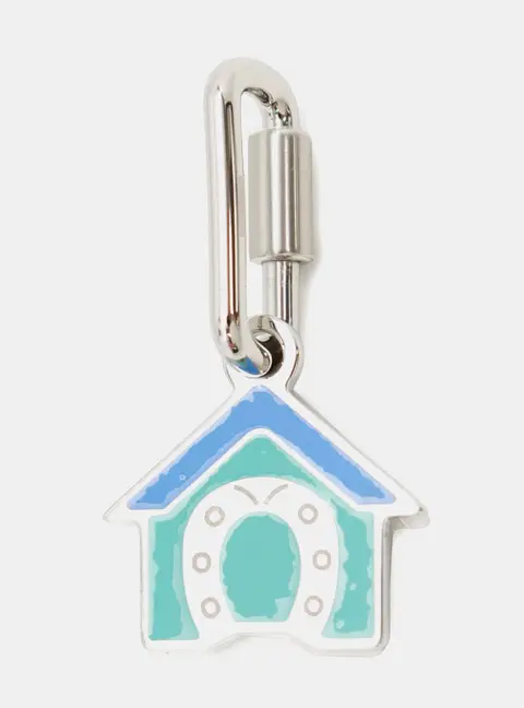 Hermes Dog Medal House Motif Au Dodo Blue Sature / Vert Emroad Metal