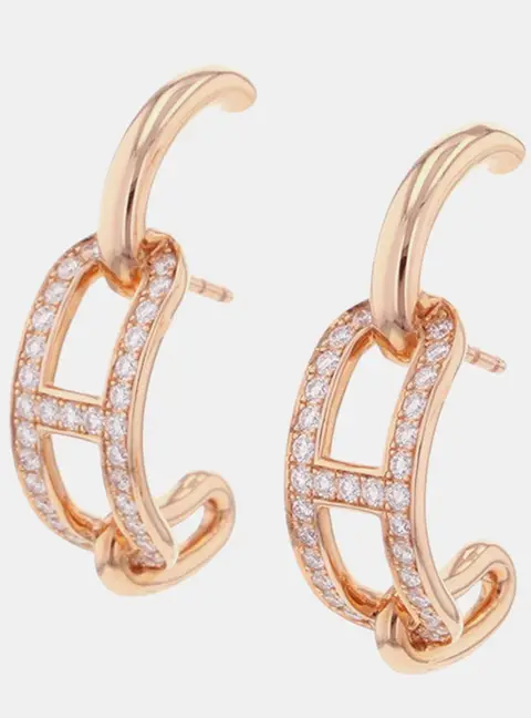 Hermes Adagio Earrings 18K Pink Gold